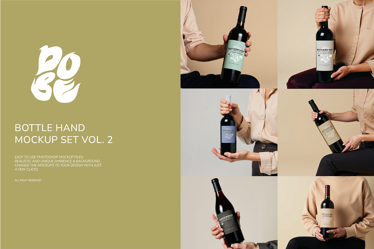 Bottle Hand Mockup Set - Vol 2, a Product Mockup by DOBE Studio (Photo 1 of 4)