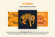 Vintage Tiger Illustrations, an Animal Illustration by ARQAM Studio (Thumbnail 4 of 9)