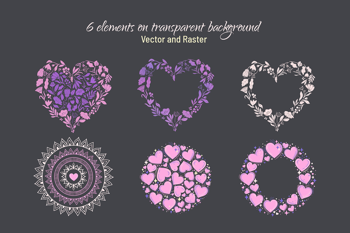 Purple Romance Set, a Pattern Graphic by Zim Varezhkin (Photo 3 of 6)