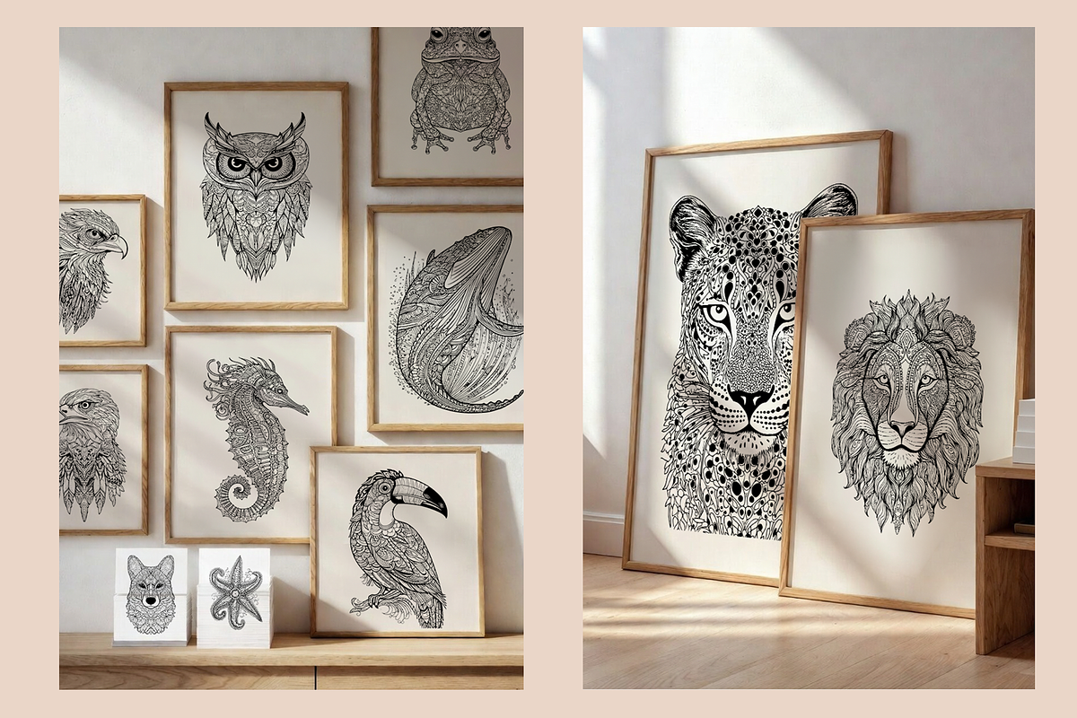 45 Mandala Animal Illustrations, a Graphic by WarmSoftAndCozy (Photo 1 of 9)