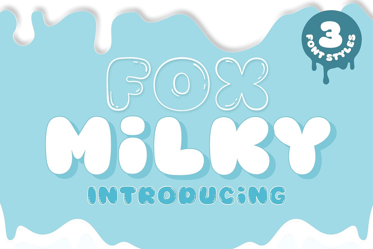 Fox Milky: 3 Font Styles, a Symbol Font by Fox7 By Rattana (Photo 1 of 12)