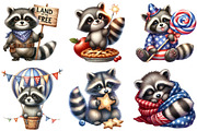 Cartoonish Patriotic Raccoon Clipart, an Illustration by Pixels.Craft (Thumbnail 2 of 10)