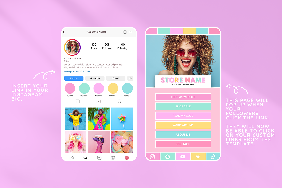 Rainbow Link in Bio, a Landing Page Template by SunshineStudioBoutique (Photo 5 of 9)
