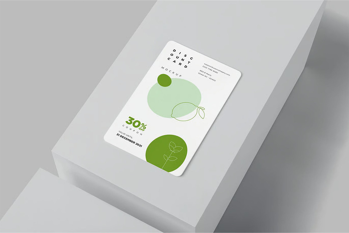 Portrait Discount Card Mockups, an Advertising Mockup by megostudi0 (Photo 4 of 9)