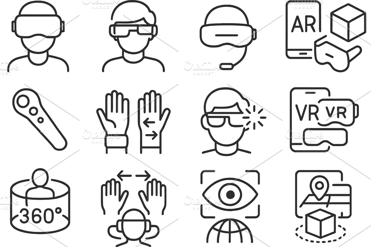 Vector illustration of line icons, a Technology Illustration by ZinetroN