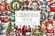 Christmas Mouse Clipart Bundle, an Illustration by SinaCreation (Thumbnail 1 of 7)