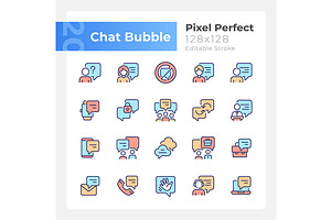 Chat bubble pixel perfect RGB color, an Icon by IMG Visuals