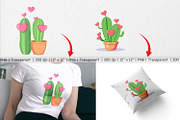 Heart Cactus Clipart, a Graphic by Artnoy (Thumbnail 3 of 5)