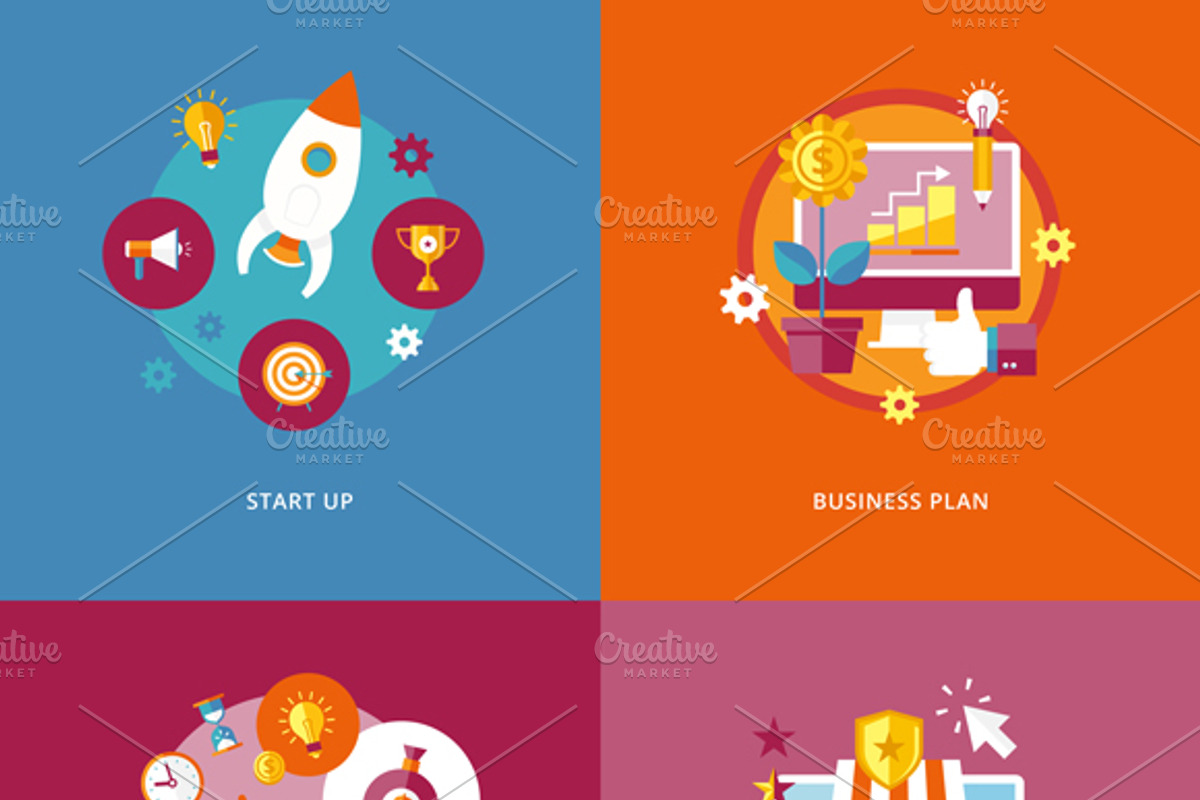 Flat Business and Finance Icons Set