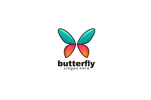 Butterfly Logo Colorful Design Vecto