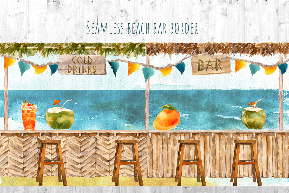 Beach Activities Collage Watercolor, a Food Illustration by Cat In Colour (Photo 5 of 8)