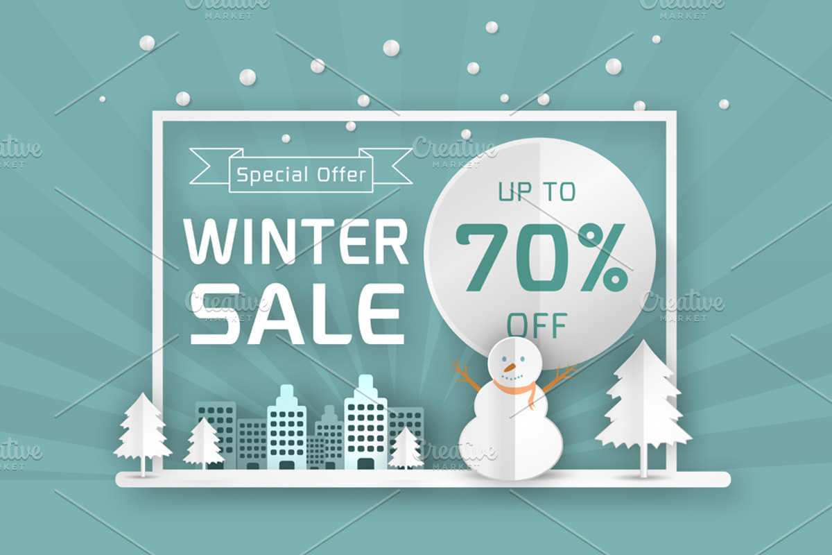 vector winter sale poster template, a Card Template by essense (Photo 1 of 2)