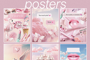 BARBIELAND Pink Graphic Collage Pack