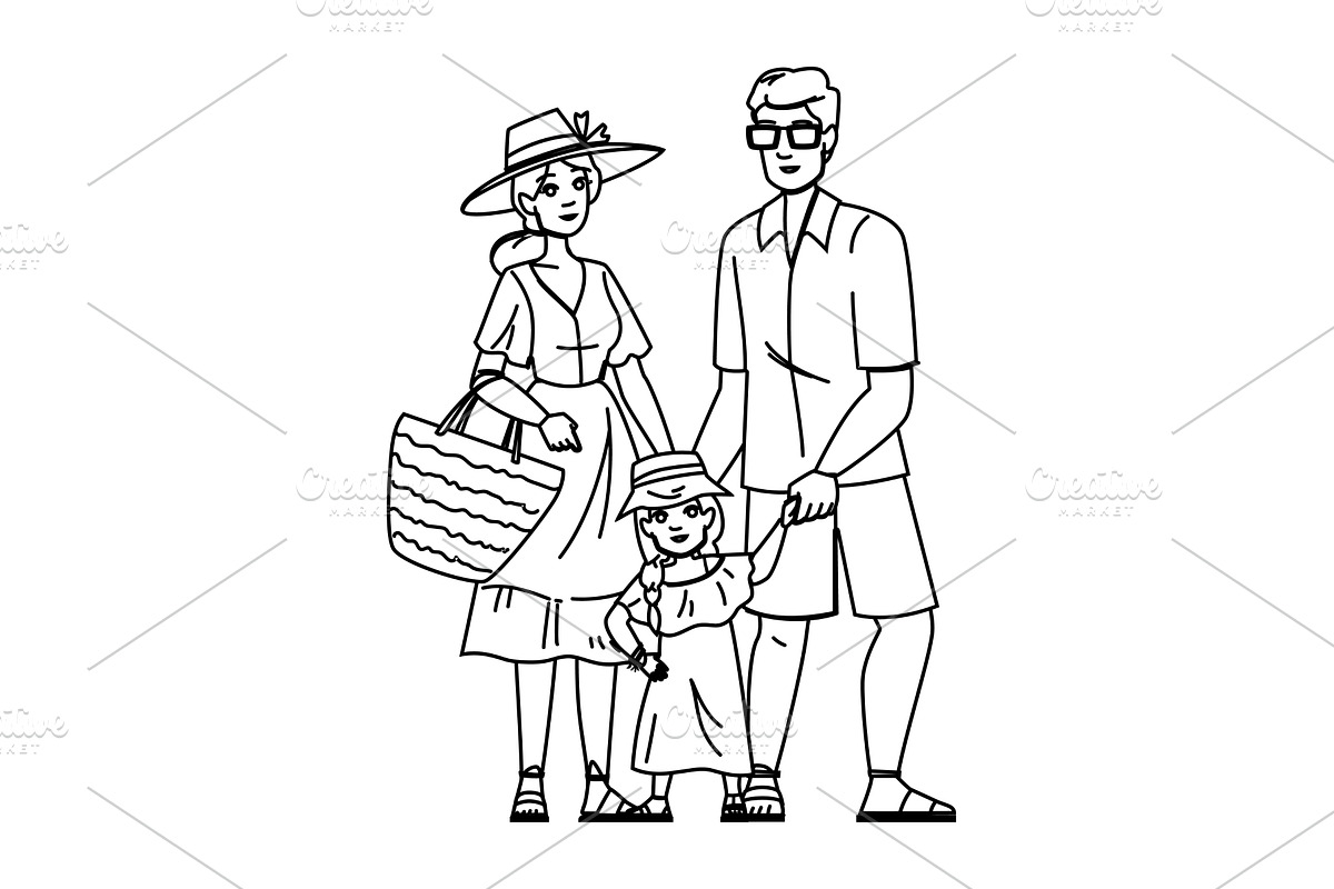 young summer family fashion vector, a Person Illustration by pikepicture