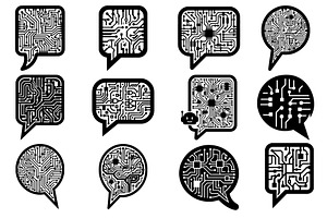 Technology Circuit Speech Bubble, a Technology Illustration by balal