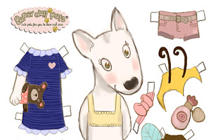 Kira Paper Doll- Bull Terrier