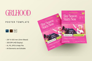 GRLHood Femme Wear - Poster Template, a Poster Template by StreaksideStd