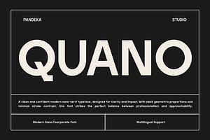 Quano - Modern Corporate Sans, a Sans Serif Font by Pandeka Studio