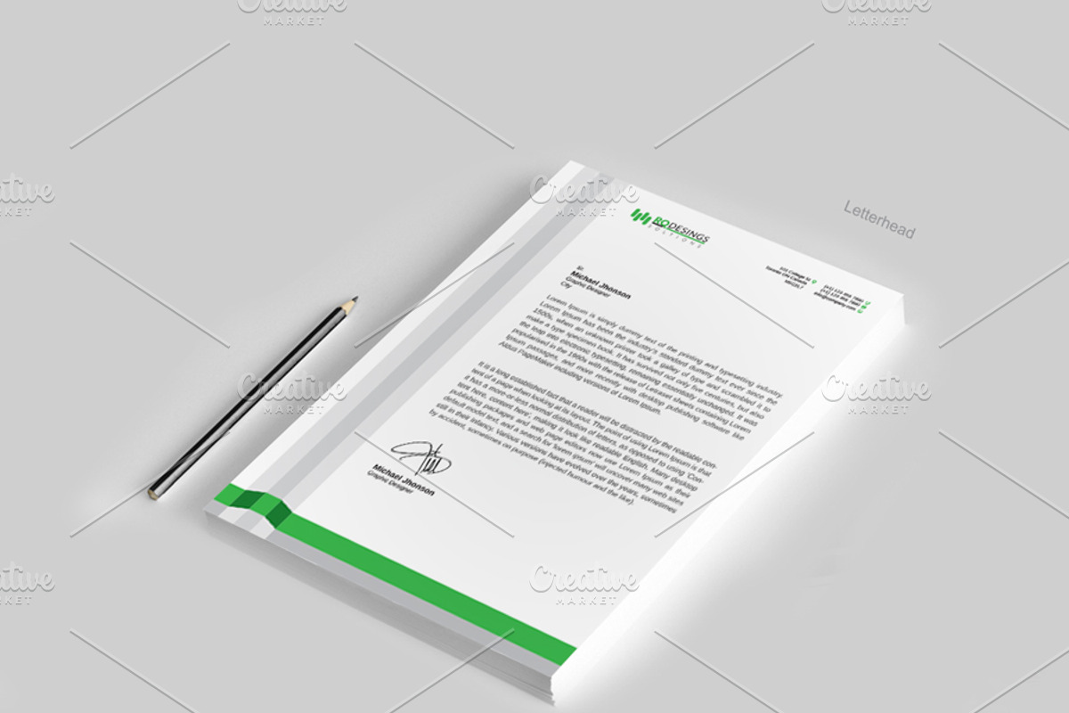 Letterhead 3 with MS Word File, a Stationery Template by RQ Designs (Photo 3 of 4)