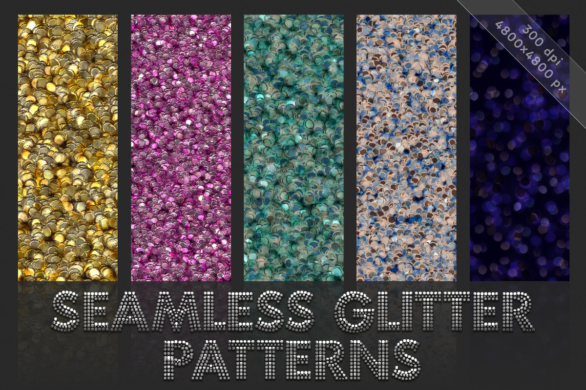 Glitter patterns. Seamless textures, a Pattern Graphic by SunArt (Photo 1 of 2)