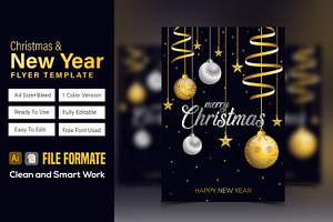 Christmas & New Year Flyer Template, a Flyer Template by zahidhossainalif