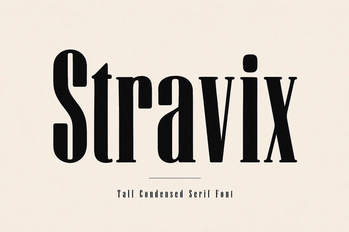 STRAVIX – Tall Condensed Serif Font, a Serif Font by Wow Magic (Photo 1 of 5)