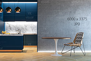 Blue kitchen interior. Mockup., a Household Mockup by YKvisual (Thumbnail 1 of 2)