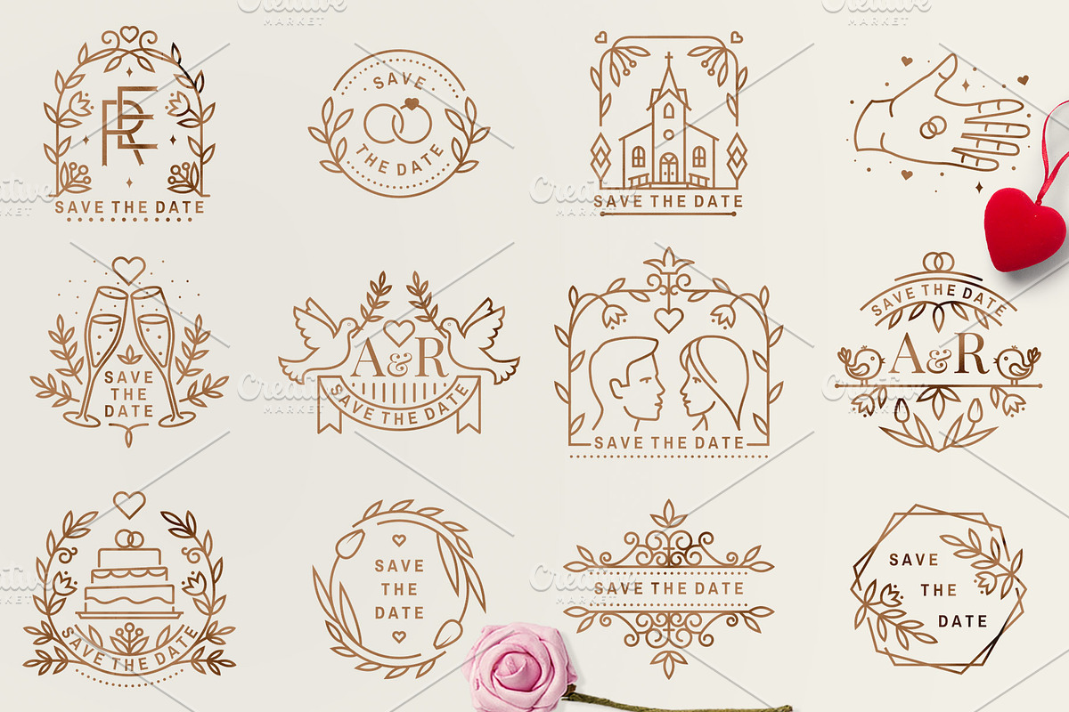 Save the Date Overlays, a Branding & Logo Template by sivVector (Photo 2 of 6)