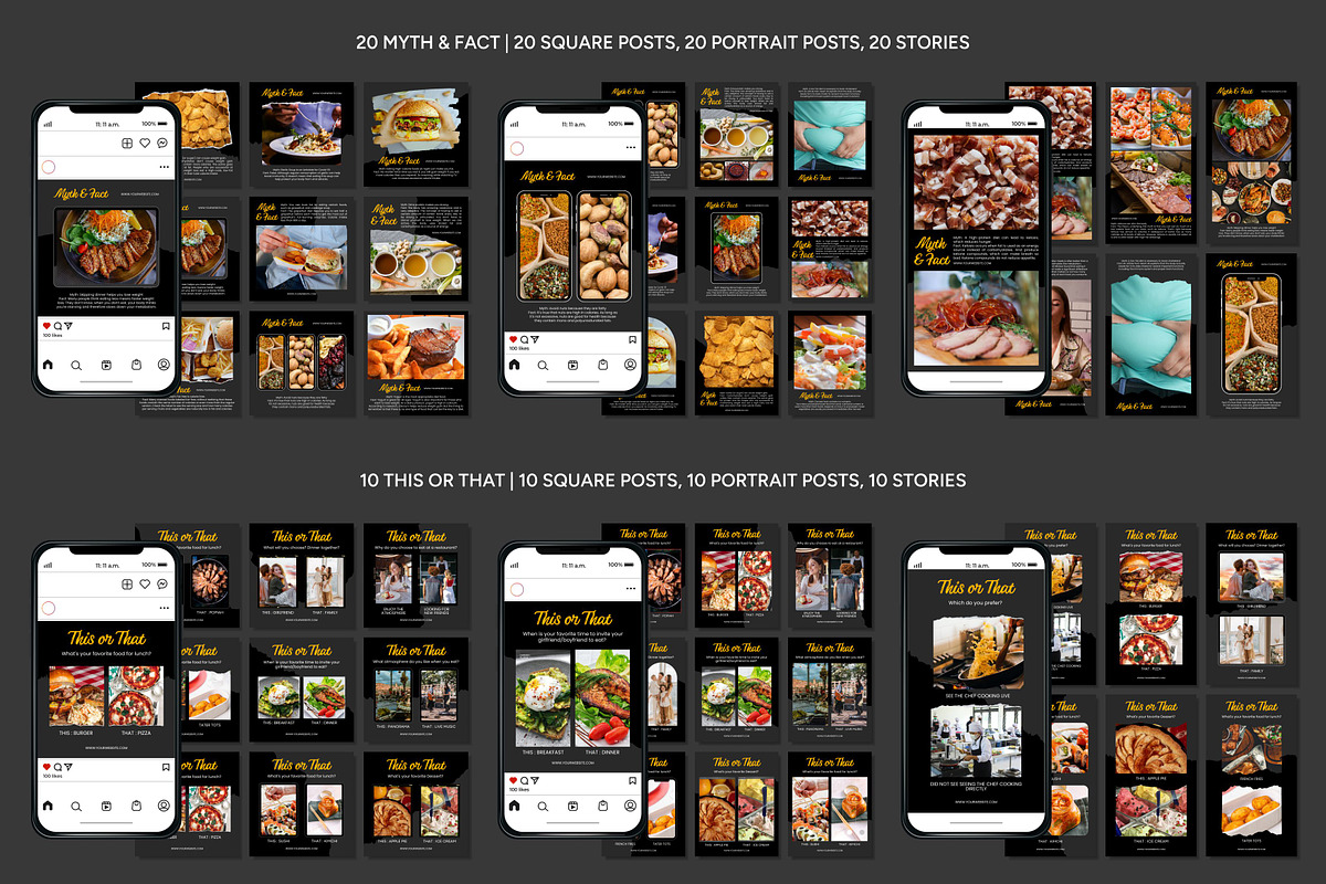 Restaurant Instagram Template, a Social Media Template by Kalubuak