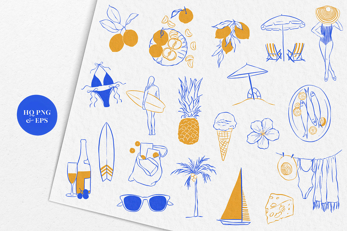 Summer Time Hand-Drawn Illustrations, an Object Graphic by Deveze Art & Co (Photo 4 of 6)