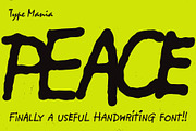 Peace TM – Automatic Script, a Handwritten Font by Type Mania (Thumbnail 1 of 14)