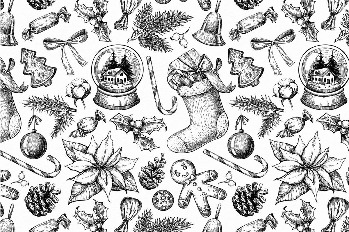 Christmas Hand Drawn Elements Set, a Decorative Illustration by Epine (Photo 3 of 4)