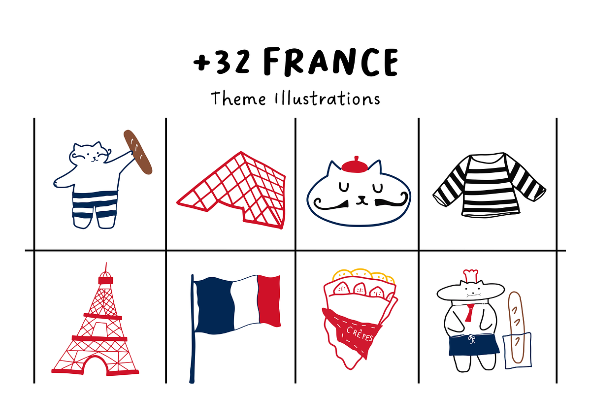 32+ France Illustration Set, an Object Illustration by The Journey Atelier (Photo 1 of 10)