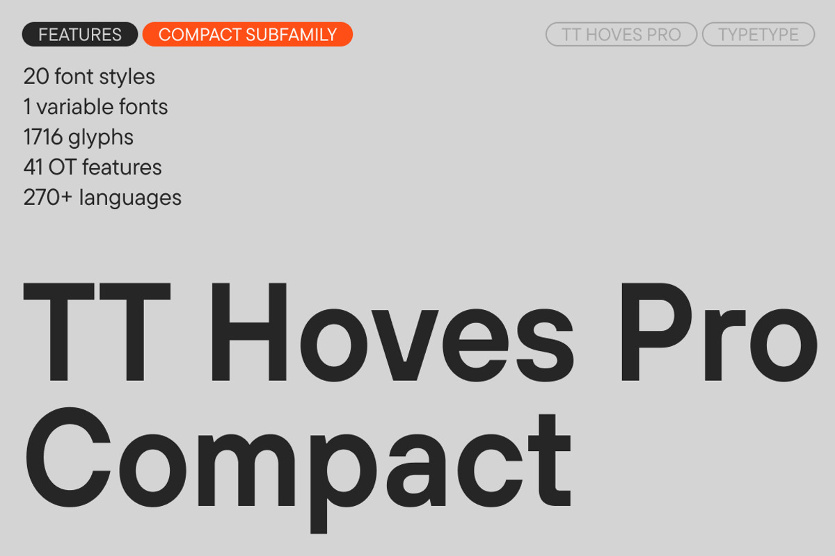 TT Hoves Pro Compact, a Sans Serif Font by TypeType (Photo 1 of 6)