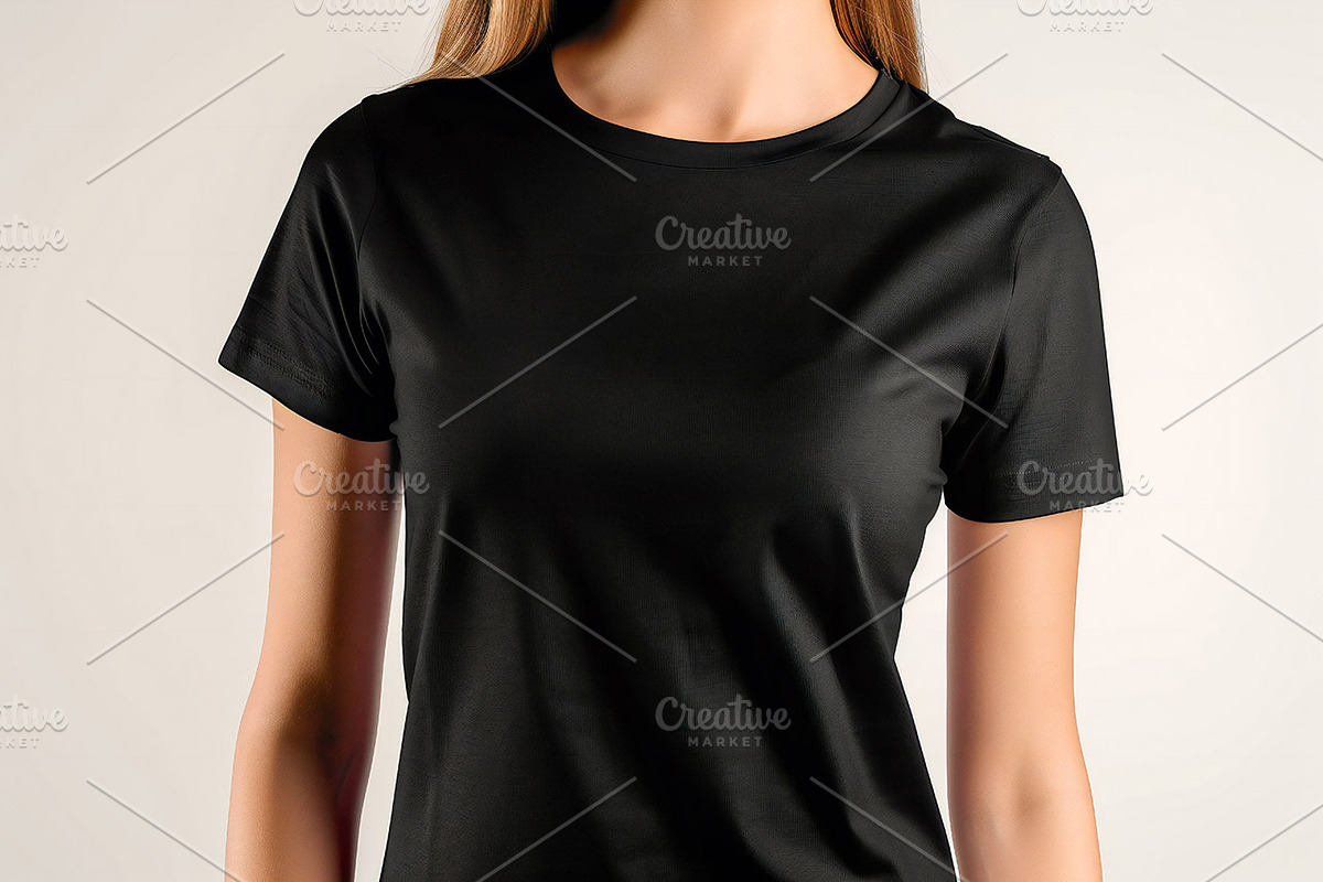 Black Gildan T-shirt Mockup, a Shirt Mockup by VetalStock (Photo 4 of 7)