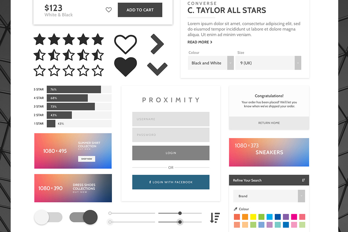 Proximity Android UI Kit, an UI Kit Template by Monocle