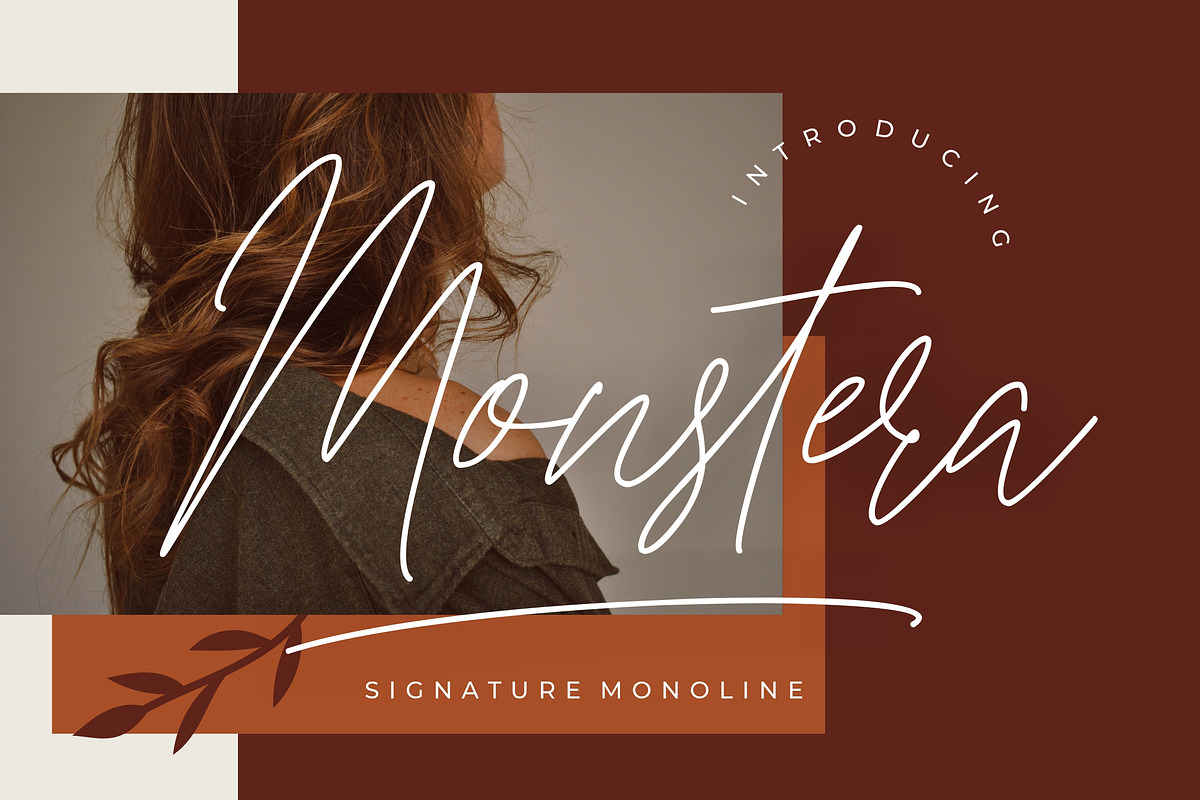 Monstera Signature Monoline, a Script Font by Creatype Studio (Photo 1 of 9)