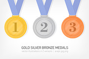 Gold, silver and bronze medals set, a Decorative Illustration by Good Studio (Thumbnail 1 of 3)