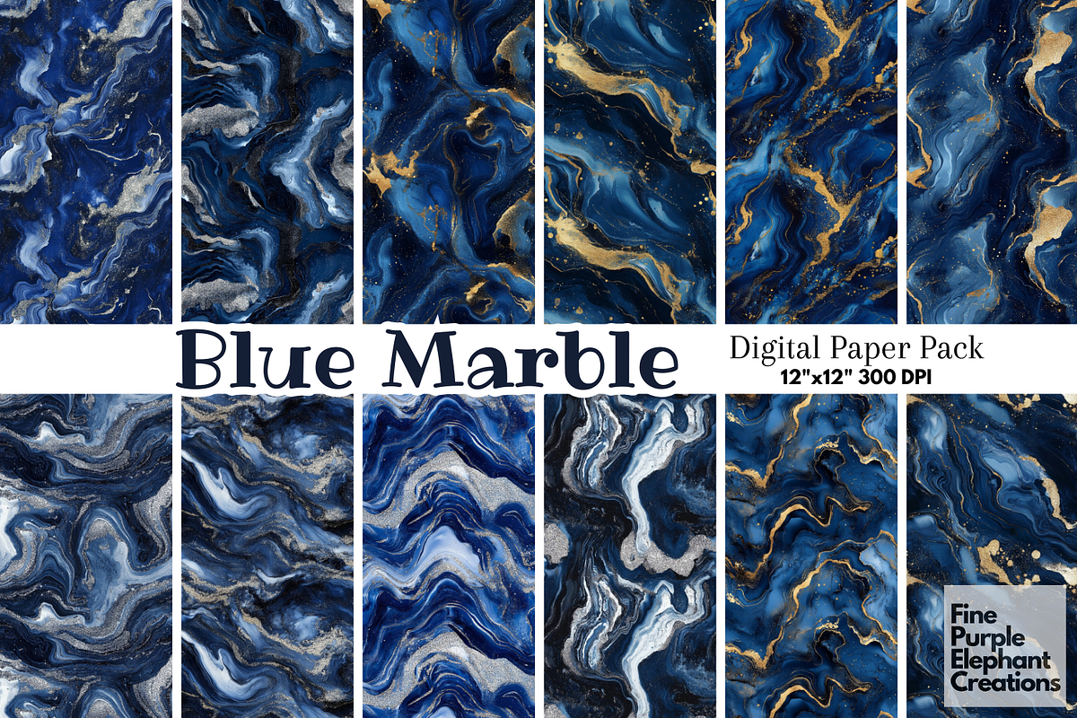 Blue Marble Texture Granite Stone, a Pattern Graphic by Fine Purple Elephant (Photo 1 of 5)