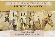 HORSE IN MEADOW JUNK JOURNAL PAGES, an Animal Illustration by Daring Digies (Thumbnail 4 of 6)