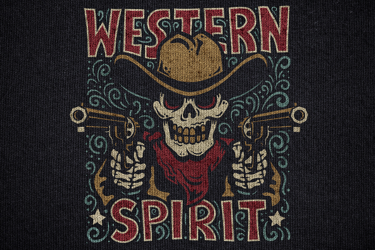 Western Cowboy Skull Print, a Decorative Illustration by Agor2012 shop (Photo 6 of 8)