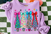 Retro Christmas Trees Bow Clipart, a Seasonal Illustration by CrexoraLab (Thumbnail 1 of 4)