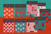 Valentine's day Patterns and Cards, an Animal Illustration by watercolor kamill (Thumbnail 2 of 8)