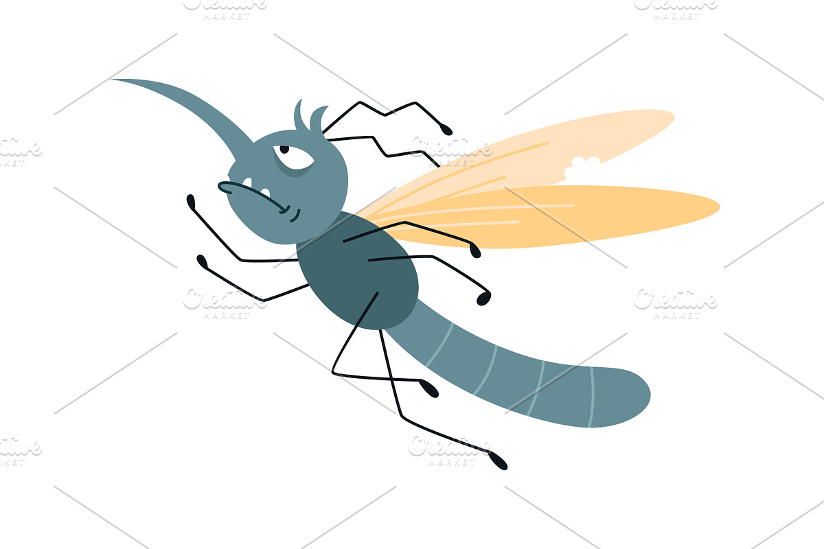 Cartoon mosquito, funny character, an Animal Illustration by the8monkey