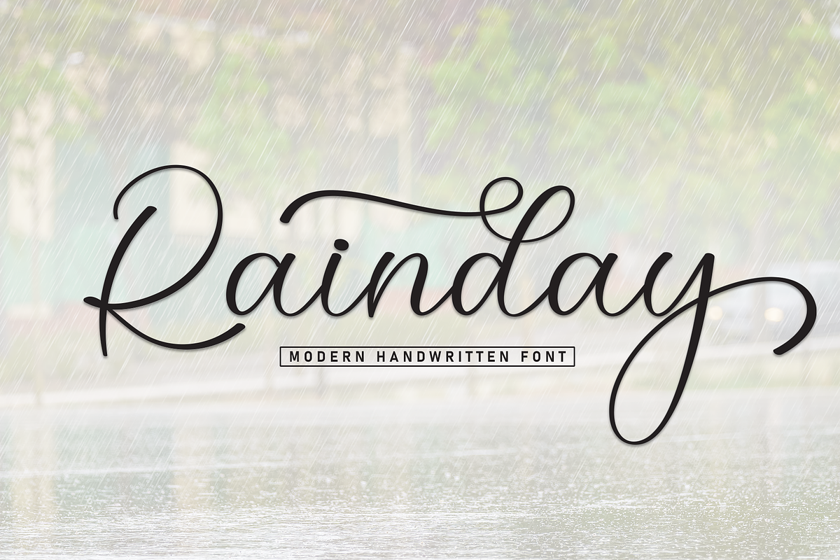 Rainday | Script Font, a Handwritten Font by Scratchones (Photo 1 of 9)