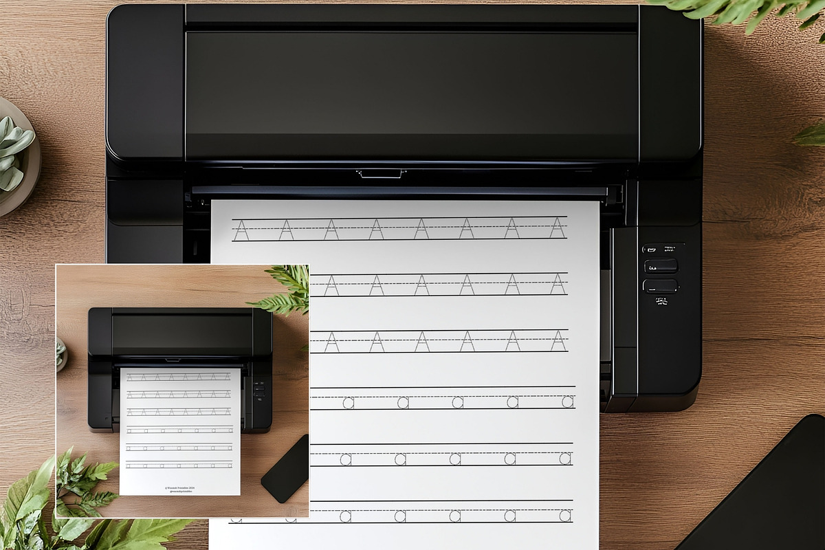 A4 Printer Mockup Printables PR-GR-3, a Household Mockup by Callistemon Creative (Photo 4 of 9)