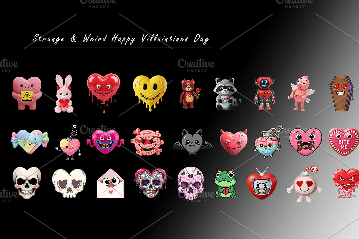 Strange & Weird Valentine Bundle, an Object Graphic by Shahjahangdb1 (Photo 10 of 17)