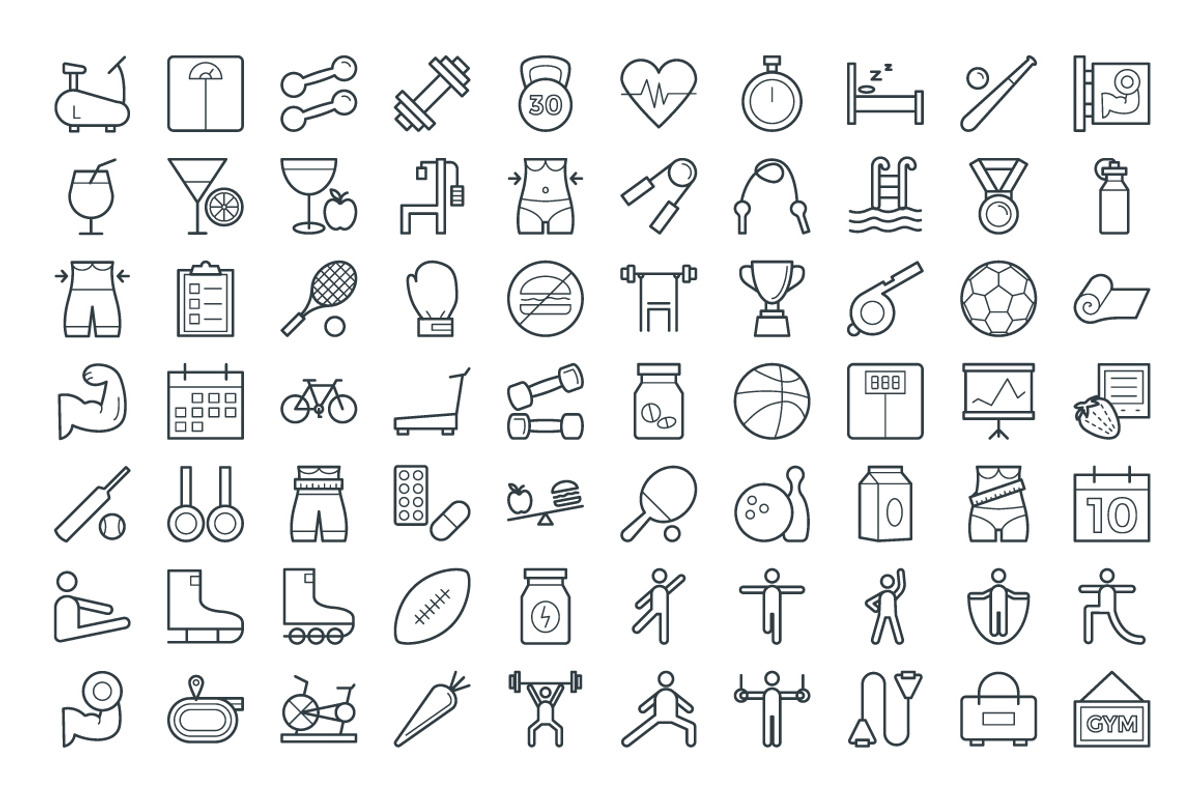 100+ Fitness Vector Icons, an Outline Icon by Vectors Market (Photo 2 of 3)