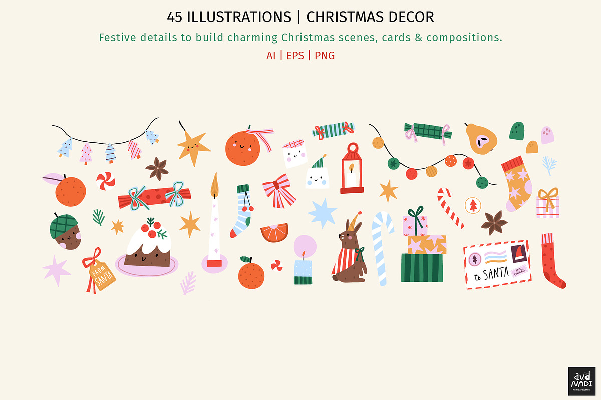 Merry Little Elves Collection, a Seasonal Illustration by avdnadi (Photo 4 of 10)
