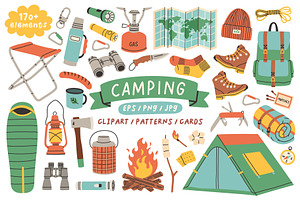 Camping Clipart, an Object Illustration by spirka.art